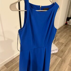 Sleeveless Royal Blue Pleated work Dress